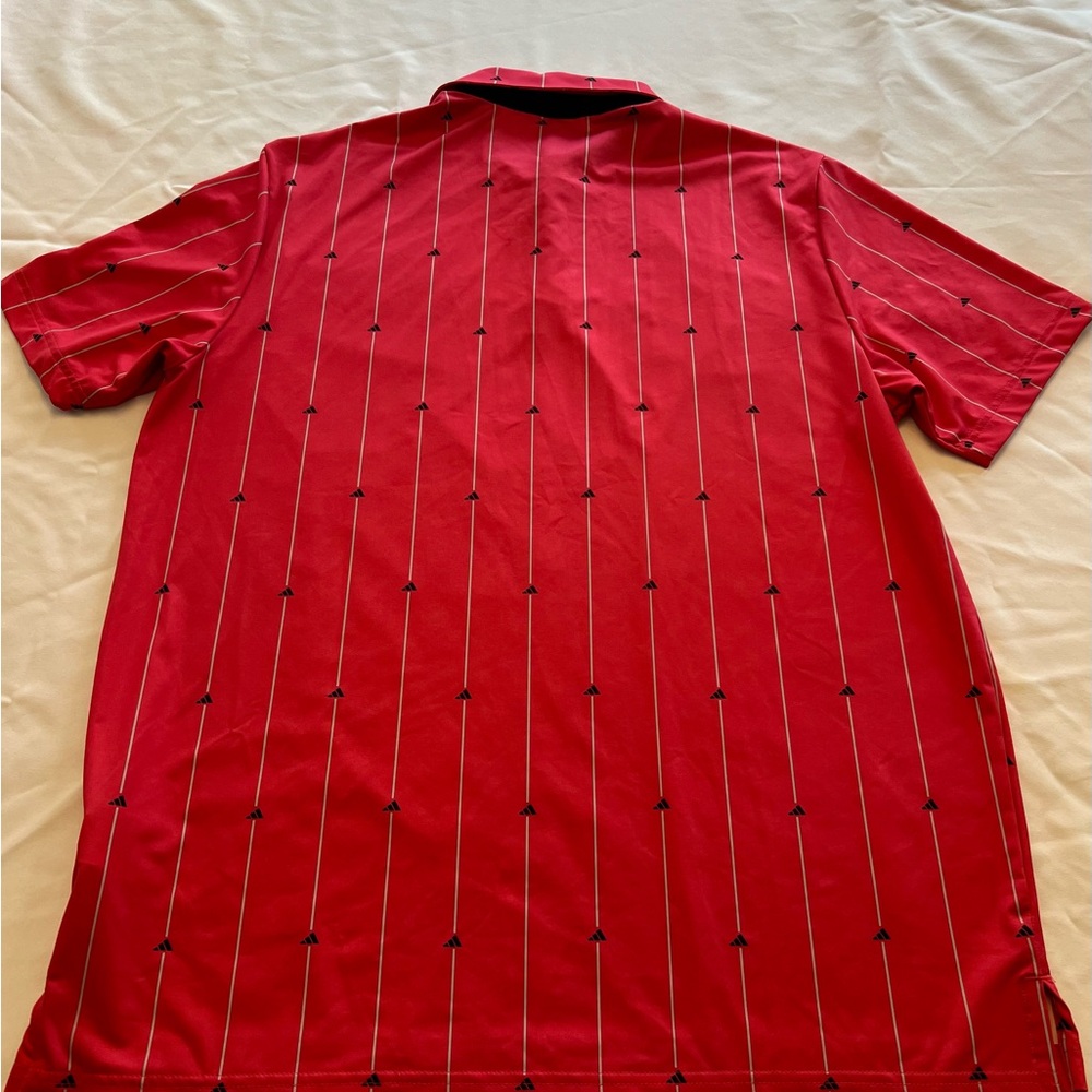 adidas Red Striped Men's Polo Shirt
